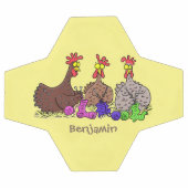 Illustration des Cartoon von Strickhühnern Fußball (Flach)