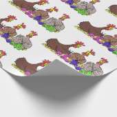 Illustration des Cartoon von Strickhühnern Geschenkpapier (Ecke)
