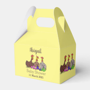 Illustration des Cartoon von Strickhühnern Geschenkschachtel