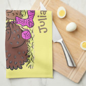 Illustration des Cartoon von Strickhühnern Geschirrtuch (Viertel Falte)