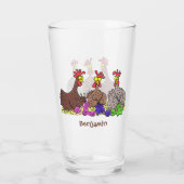 Illustration des Cartoon von Strickhühnern Glas (Rückseite)