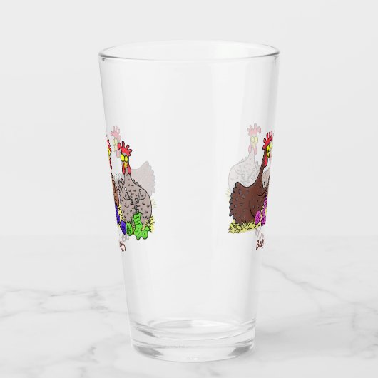 Illustration des Cartoon von Strickhühnern Glas (Links)