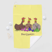 Illustration des Cartoon von Strickhühnern Golfhandtuch (Insitu)