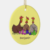 Illustration des Cartoon von Strickhühnern Keramik Ornament (Rechts)