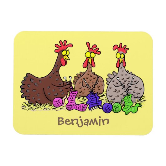 Illustration des Cartoon von Strickhühnern Magnet (Horizontal)