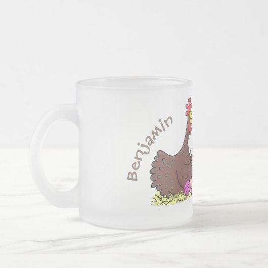 Illustration des Cartoon von Strickhühnern Mattglastasse (Links)