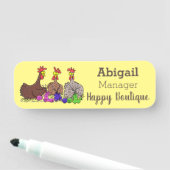 Illustration des Cartoon von Strickhühnern Namensschild (Beispiel)