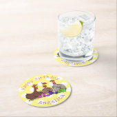 Illustration des Cartoon von Strickhühnern Runder Pappuntersetzer (Vor Ort)