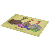 Illustration des Cartoon von Strickhühnern Schneidebrett (Ecke)