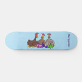 Illustration des Cartoon von Strickhühnern Skateboard (Horizontal)