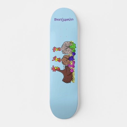 Illustration des Cartoon von Strickhühnern Skateboard (Vorne)