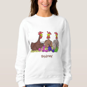 Illustration des Cartoon von Strickhühnern Sweatshirt