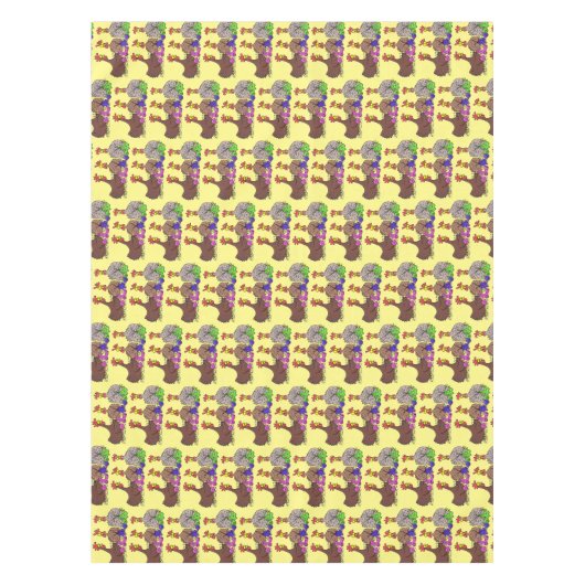 Illustration des Cartoon von Strickhühnern Tischdecke (Vorderseite)