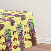 Illustration des Cartoon von Strickhühnern Tischdecke (Beispiel)