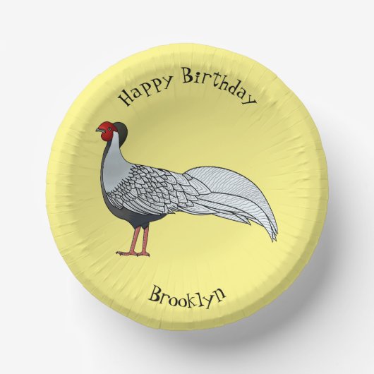 Illustration des Cartoon von Vögeln Pappteller (Vorderseite)