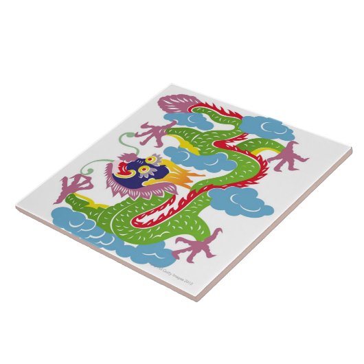 Illustration des chinesischen Drachefliegens Fliese (Seite)