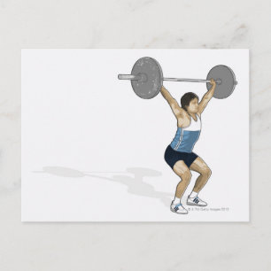 Illustration des darstellenden Gewichtshebens des Postkarte