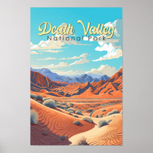 Illustration des Death Valley Nationalparks im Ret Poster