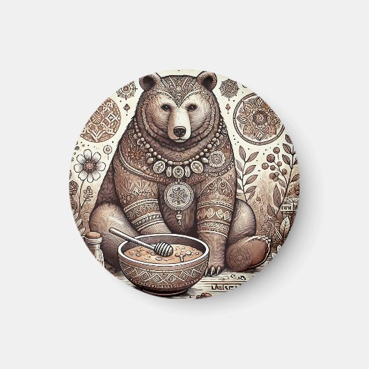 Illustration des dekorativen Bären Magnet (Vorne)