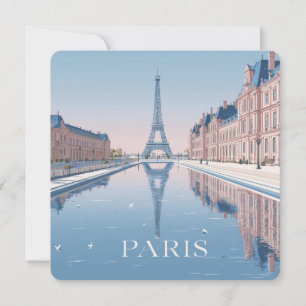 Illustration des Eiffelturms in Paris Feiertagskarte