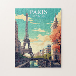 Illustration des Eiffelturms in Paris, Frankreich Puzzle