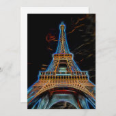 Illustration des Eiffelturms - Paris, Frankreich Einladung (Vorne/Hinten)