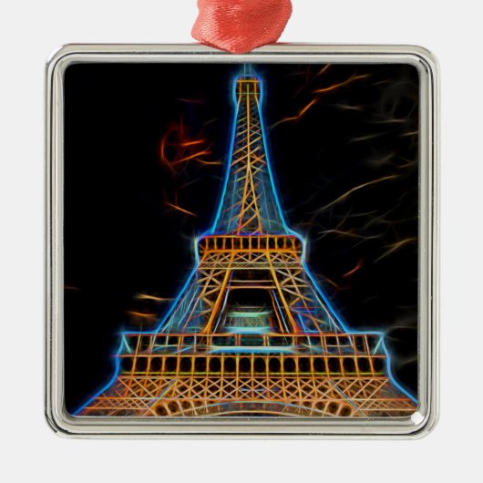 Illustration des Eiffelturms - Paris, Frankreich Ornament Aus Metall (Vorne)