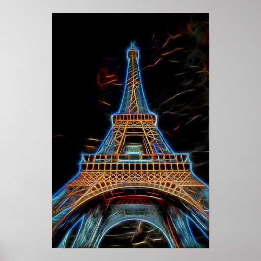 Illustration des Eiffelturms - Paris, Frankreich Poster (Vorne)