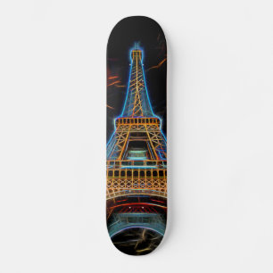 Illustration des Eiffelturms - Paris, Frankreich Skateboard