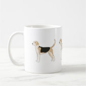 Illustration des englischen Foxhound Hundes Kaffeetasse (Links)