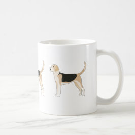 Illustration des englischen Foxhound Hundes Kaffeetasse