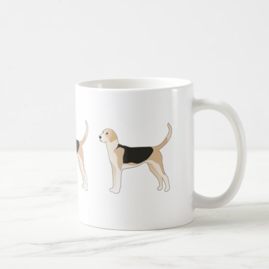 Illustration des englischen Foxhound Hundes Kaffeetasse (Rechts)