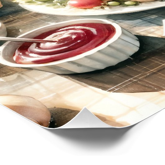 Illustration des Erntedanks Wasserfarbe Poster (Ecke)