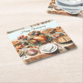 Illustration des Erntedanks Wasserfarbe Rechteckiger Pappuntersetzer (angewinkelt)