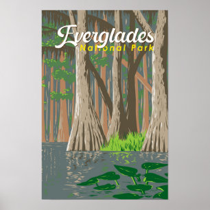 Illustration des Everglades National Park Reise Ku Poster
