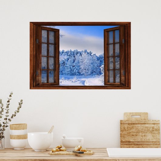 Illustration des Fakes "Fresh Snow Fall" Poster (Küche)