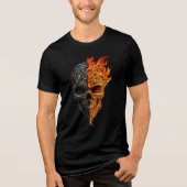 Illustration des Feuer-Halloween-Höllenfeuers Tri-Blend Shirt (Vorderseite)