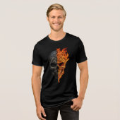 Illustration des Feuer-Halloween-Höllenfeuers Tri-Blend Shirt (Vorderseite voll)