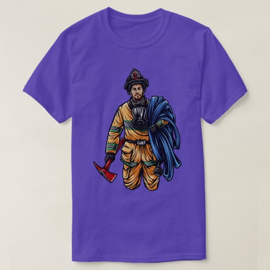 Illustration des Feuerwehrhelden T-Shirt (Design vorne)