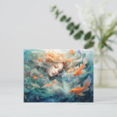 Illustration des Fisch-Zodiakszeichen Postkarte (Stehend Vorderseite)