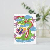 Illustration des fliegenden chinesischen Drachen Postkarte (Stehend Vorderseite)