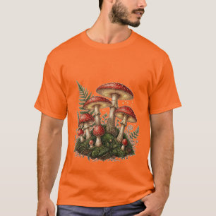 Illustration des Fliegenpilzes im Vintage-Stil T-Shirt