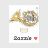 Illustration des französischen Horns von Cartoon Aufkleber (Blatt)