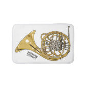 Illustration des französischen Horns von Cartoon Badematte (Vorderseite)