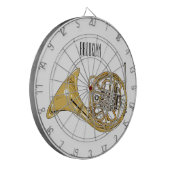 Illustration des französischen Horns von Cartoon Dartscheibe (Vorderseite Links)