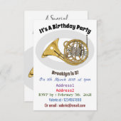 Illustration des französischen Horns von Cartoon Einladung (Vorne/Hinten)