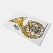 Illustration des französischen Horns von Cartoon Fußmatte (Schrägansicht)