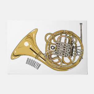 Illustration des französischen Horns von Cartoon Fußmatte