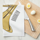 Illustration des französischen Horns von Cartoon Geschirrtuch (Viertel Falte)