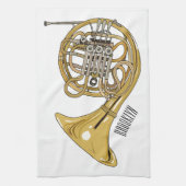 Illustration des französischen Horns von Cartoon Geschirrtuch (Vertikal)